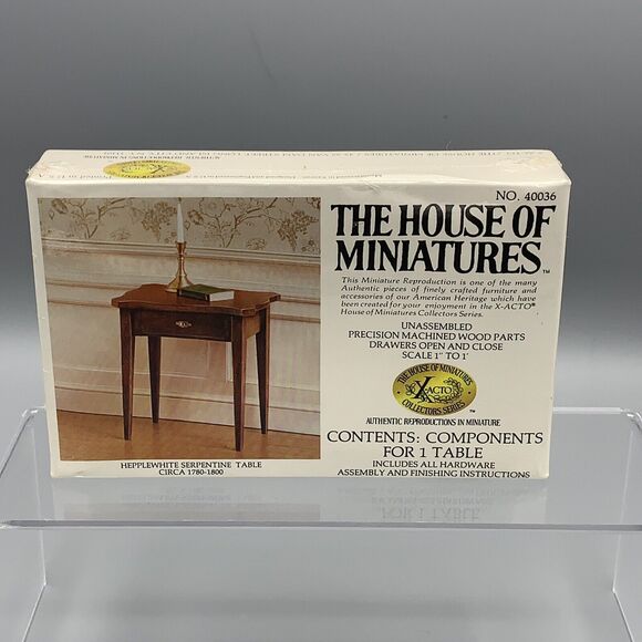 The House of Miniatures 1 Table Dollhouse Kit 40036 X-ACTO Sealed NOS Side Table - Picture 2 of 10